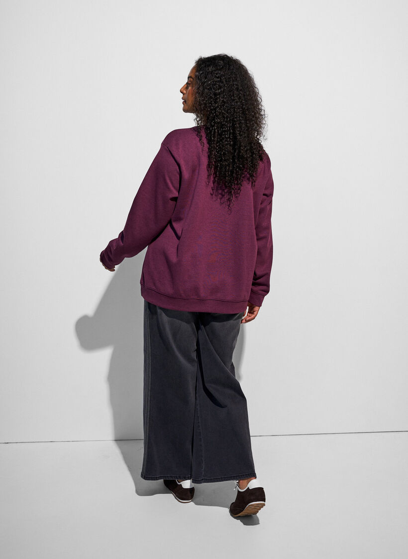 Genser med crewneck, R&oslash;d, Model image number 2