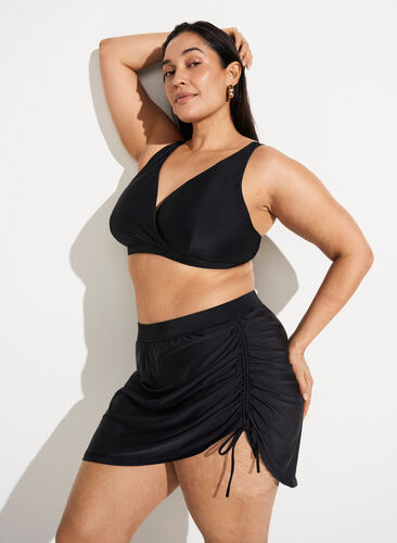 Zizzi Trekantbikini-overdel med omslagsdetalj, Svart, Image image number 0