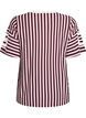 T-skjorte med striper og sporty trykk, Mørk Bordeaux, Packshot image number 1