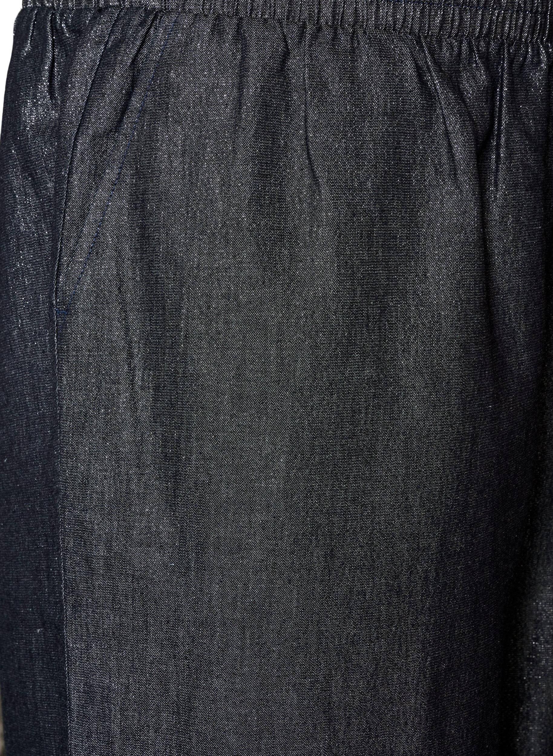ZizziJeans med rette ben og glittertr&aring;d, Gr&aring;, Packshot image number 2