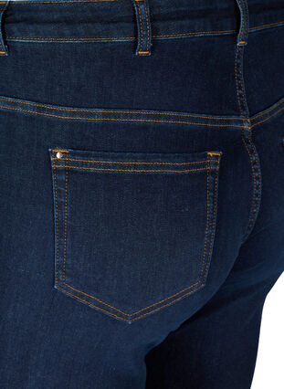 Ellen bootcut jeans med høyt liv , Dark blue denim, Packshot image number 3