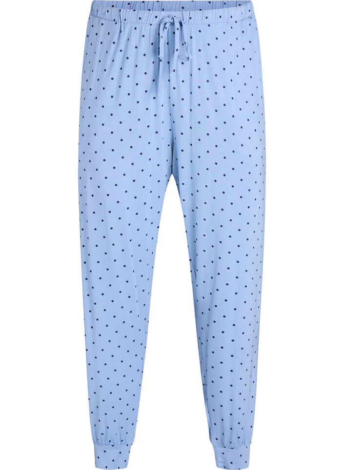 Nattbukser i modalstoff med høy midje, Blå, Packshot image number 0