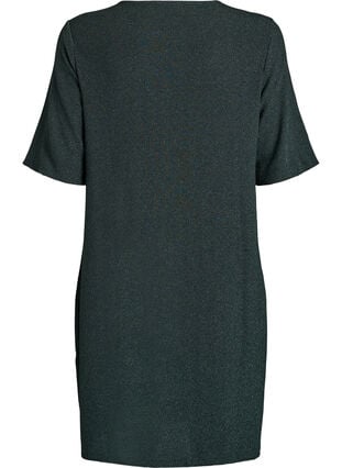 Zizzi Kort kjole med glittermønster, Grønn, Packshot image number 1