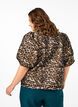 Jacquard Leo jakke med puffede ermer, Brown Leo AOP, Model image number 1