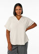 L&oslash;s bluse med korte ermer, Beige, Model image number 0