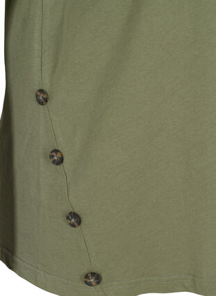 T-skjorte i bomull med knapper, Thyme, Packshot image number 3
