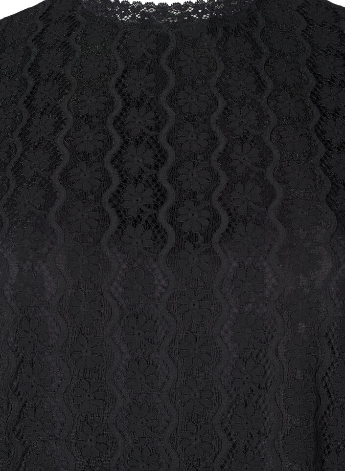Blondetopp med volangdetaljer, Black, Packshot