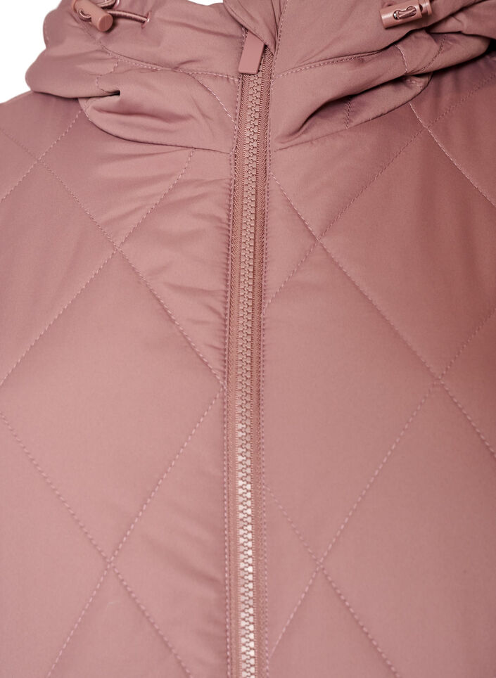 Lett vattert jakke med diamantquilt, Rosa, Packshot image number 2