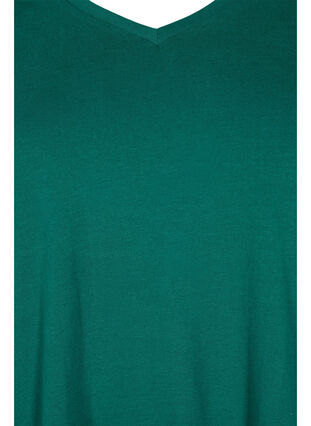 Ensfarget basis T-skjorte i bomull, Evergreen, Packshot image number 2