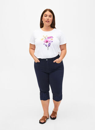 Zizzi T-skjorter med blomstermotiv, Bright W. w. Flower, Model image number 2