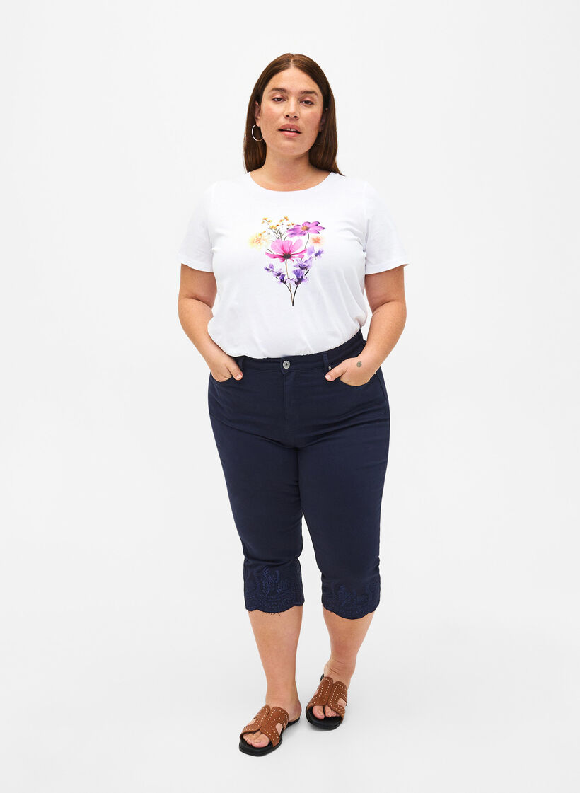 T-skjorter med blomstermotiv, Bright W. w. Flower, Model image number 2