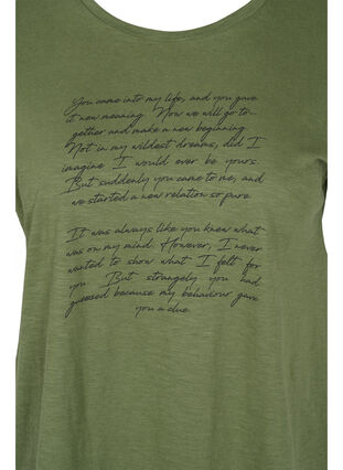 T-skjorte med trykk i økologisk bomull, Four Leaf CloverText, Packshot image number 2