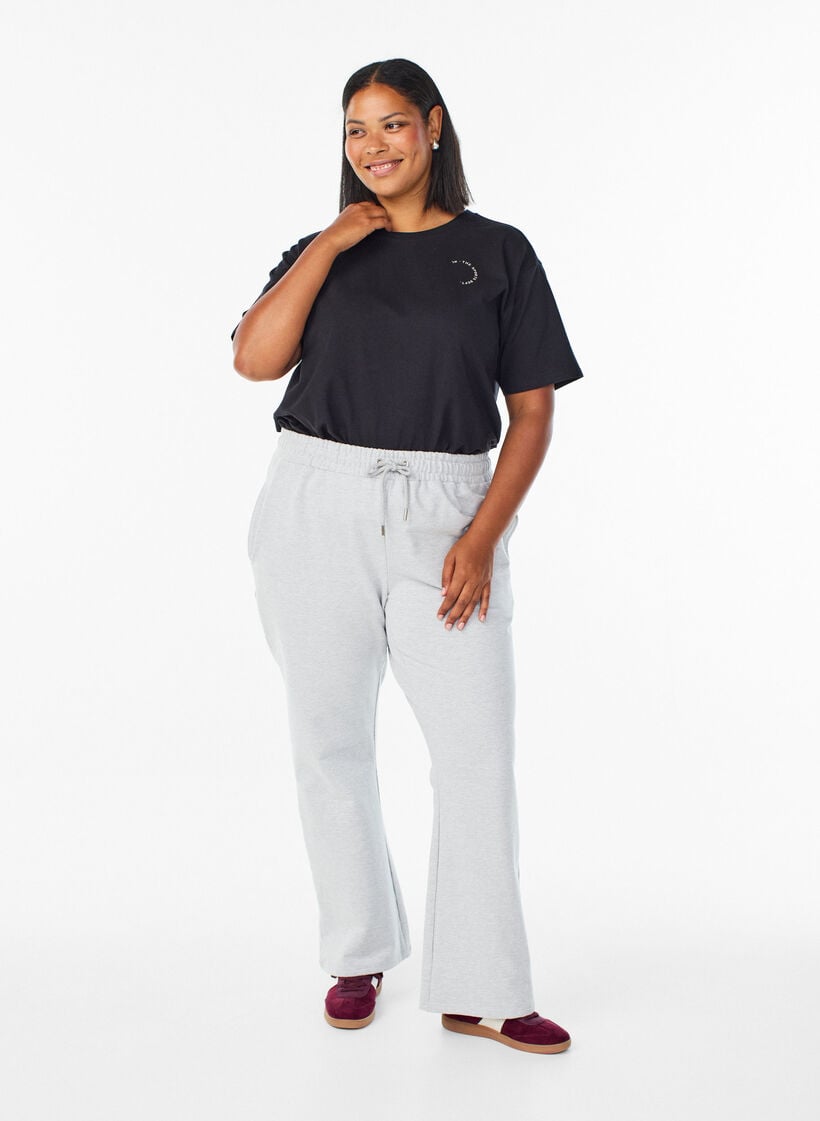 Sporty t-skjorte i økologisk bomull, Svart, Model image number 1