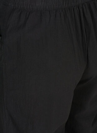 Zizzi Løse culottebukser i bomull, Black, Packshot image number 3