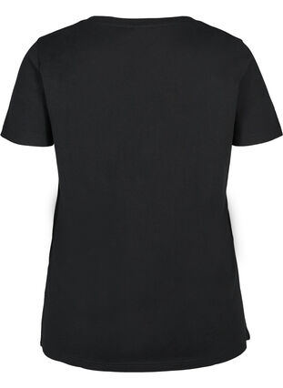 T-skjorte i bomull med korte ermer, Black, Packshot image number 1