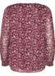 Bluse med blomstertrykk og glittertr&aring;d, R&oslash;d, Packshot image number 1