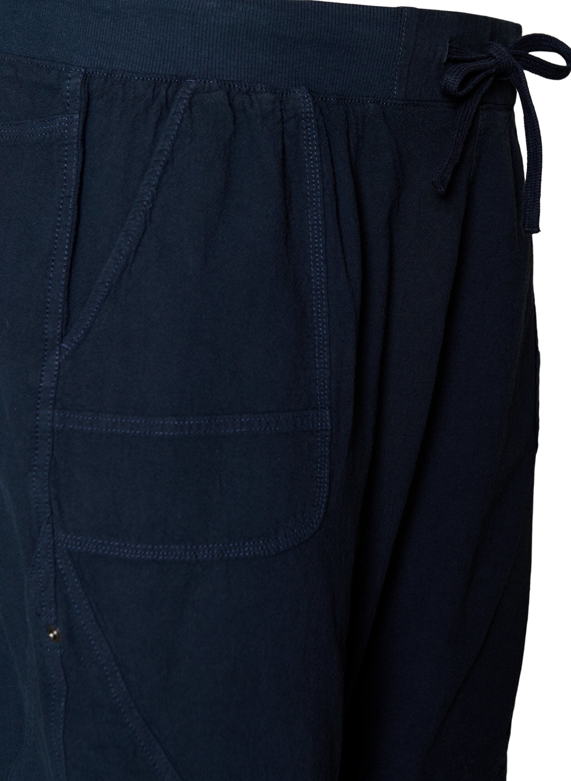 ZizziL&oslash;s shorts av bomull med lommer, Bl&aring;, Packshot image number 2