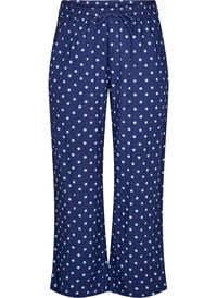 Løse bukser i bomullsmuslin med polka dots, Blå Løse bukser i bomullsmuslin med polka dots