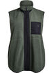 Sporty teddyvest med lommer, Thyme, Packshot image number 0