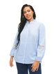 Skjortebluse med volang krage og heklet bånd, Marina W. Stripe, Model image number 0