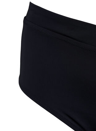 Ensfarget bikinitruse med høyt liv, Black, Packshot image number 3