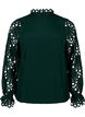 Bluse i viskose med crochet ermer, Scarab, Packshot image number 0