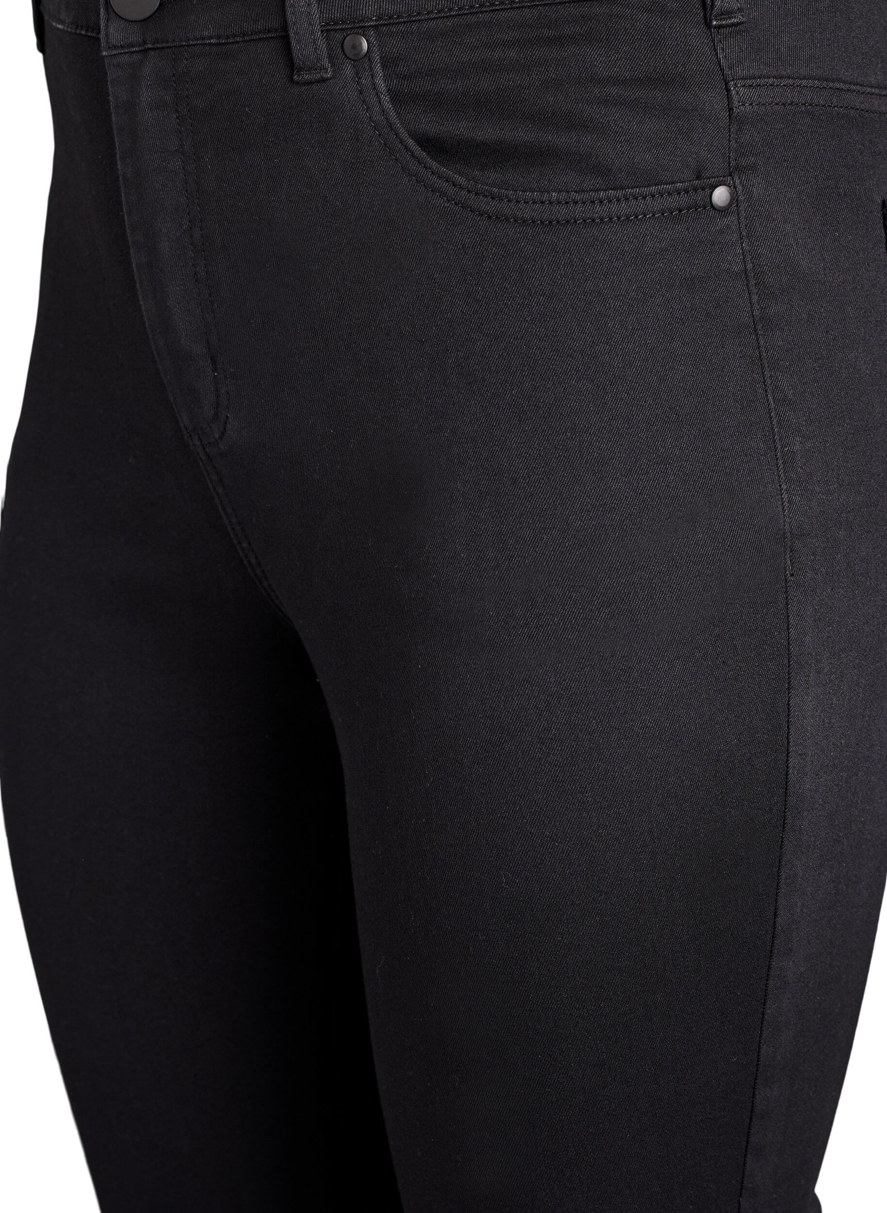 Zizzi Super slim Amy jeans med h&oslash;y midje, Svart, Packshot image number 2