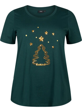 Jule t-skjorte med paljetter, Scarab W.  Tree, Packshot image number 0