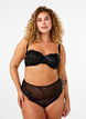 Mesh Brazilian-truser med broderi, Black, Model image number 0