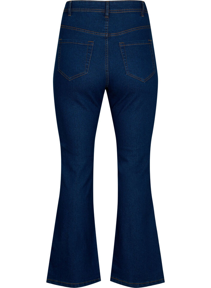 H&oslash;ytlivs jeans med bootcut, Bl&aring;, Packshot image number 1