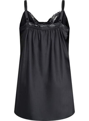 Support the breasts - Nattkjole med blonder, Black, Packshot image number 1