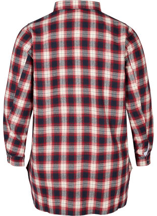 Rutete skjorte med brystlommer, Red checked, Packshot image number 1