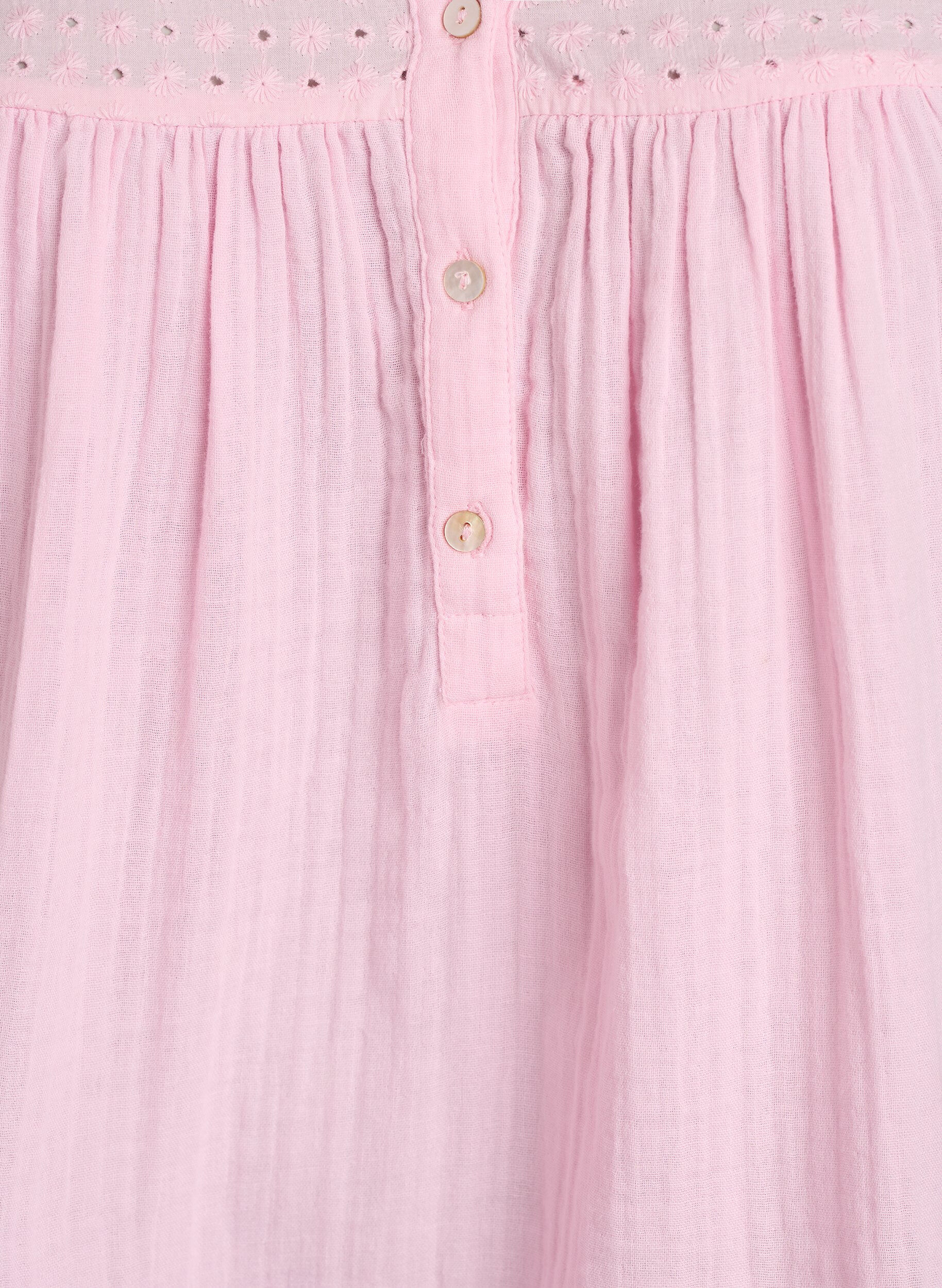 ZizziBluse i bomullsmuslin med broderie anglaise, Rosa, Packshot image number 2