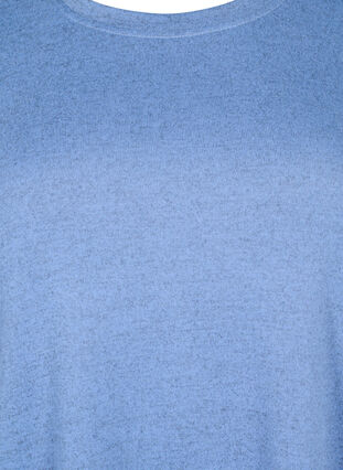 Melert bluse med knapper, Colony Blue Melange, Packshot image number 2