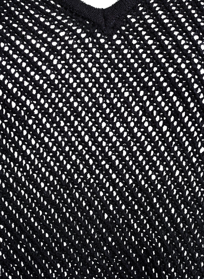 FLASH - Ermeløs strikket topp med v-hals, Svart, Packshot image number 2