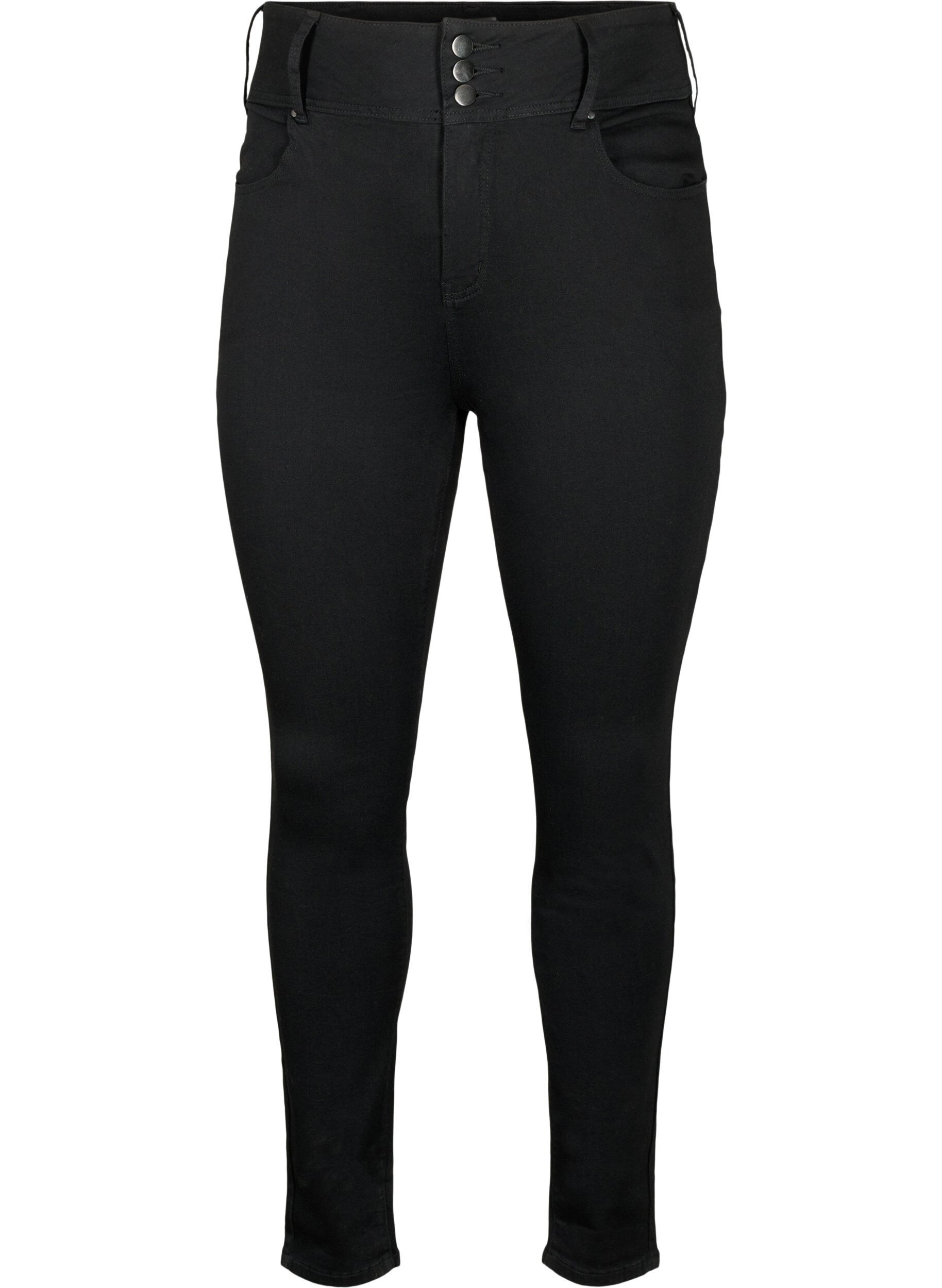 Zizzi Super slim Bea jeans med ekstra h&oslash;yt liv, Black, Packshot image number 0