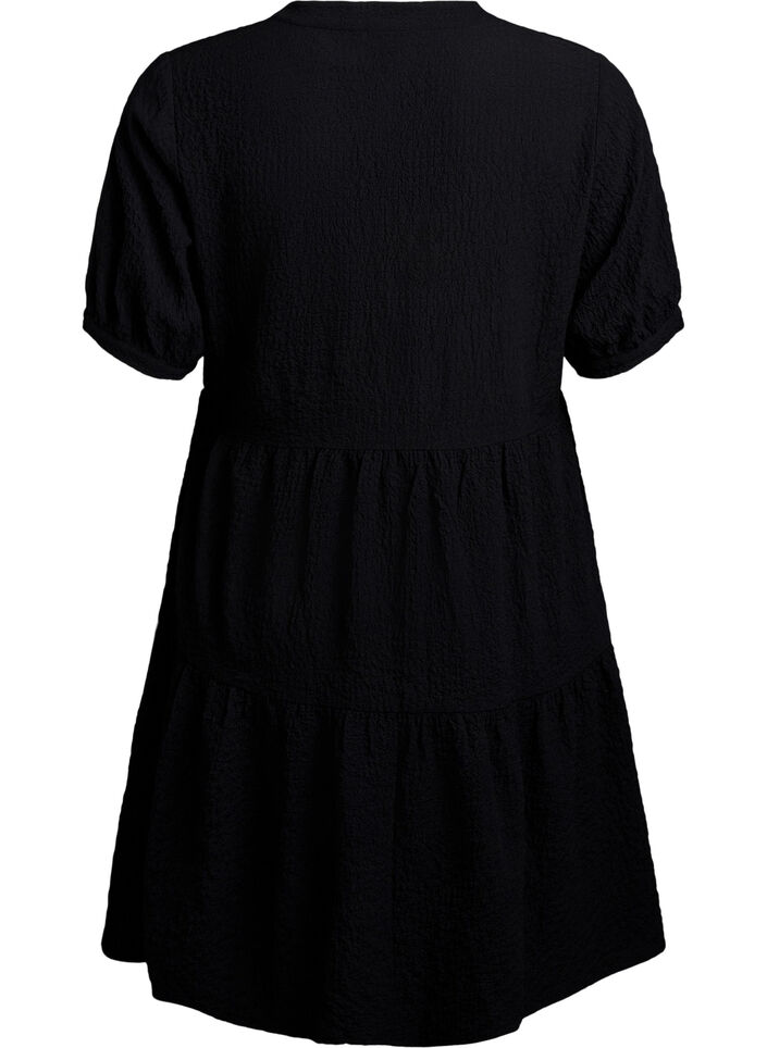 Kort A-linje kjole, Svart, Packshot image number 1
