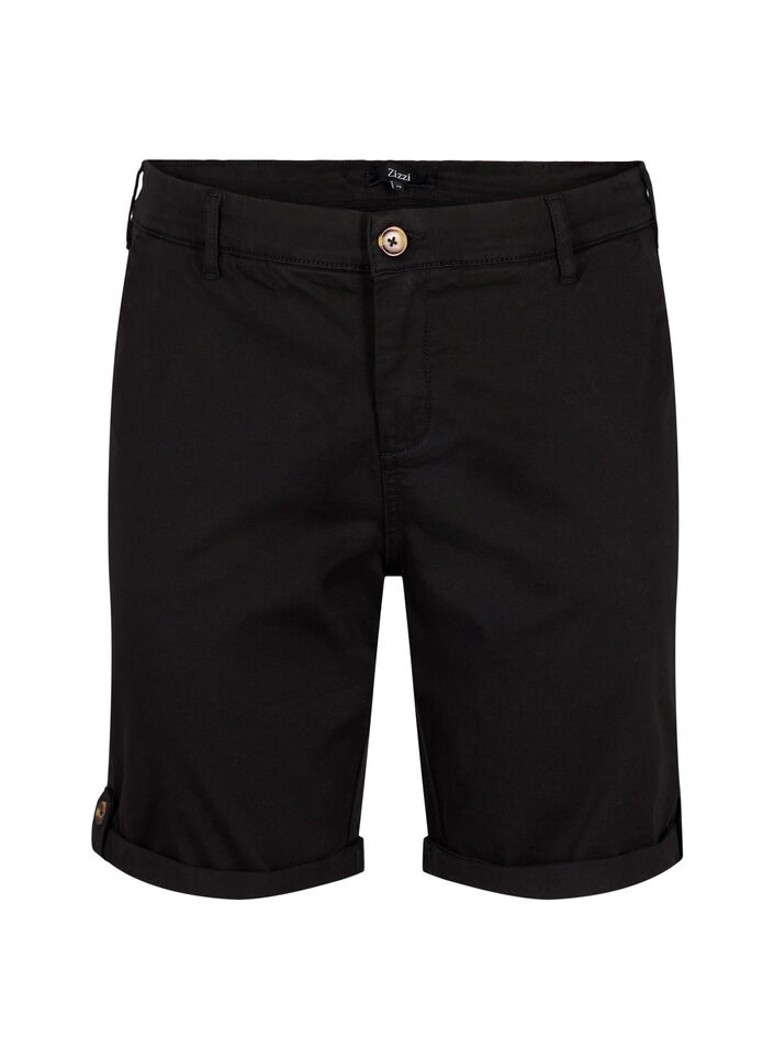 Chinoshorts med lommer, Black, Packshot image number 0