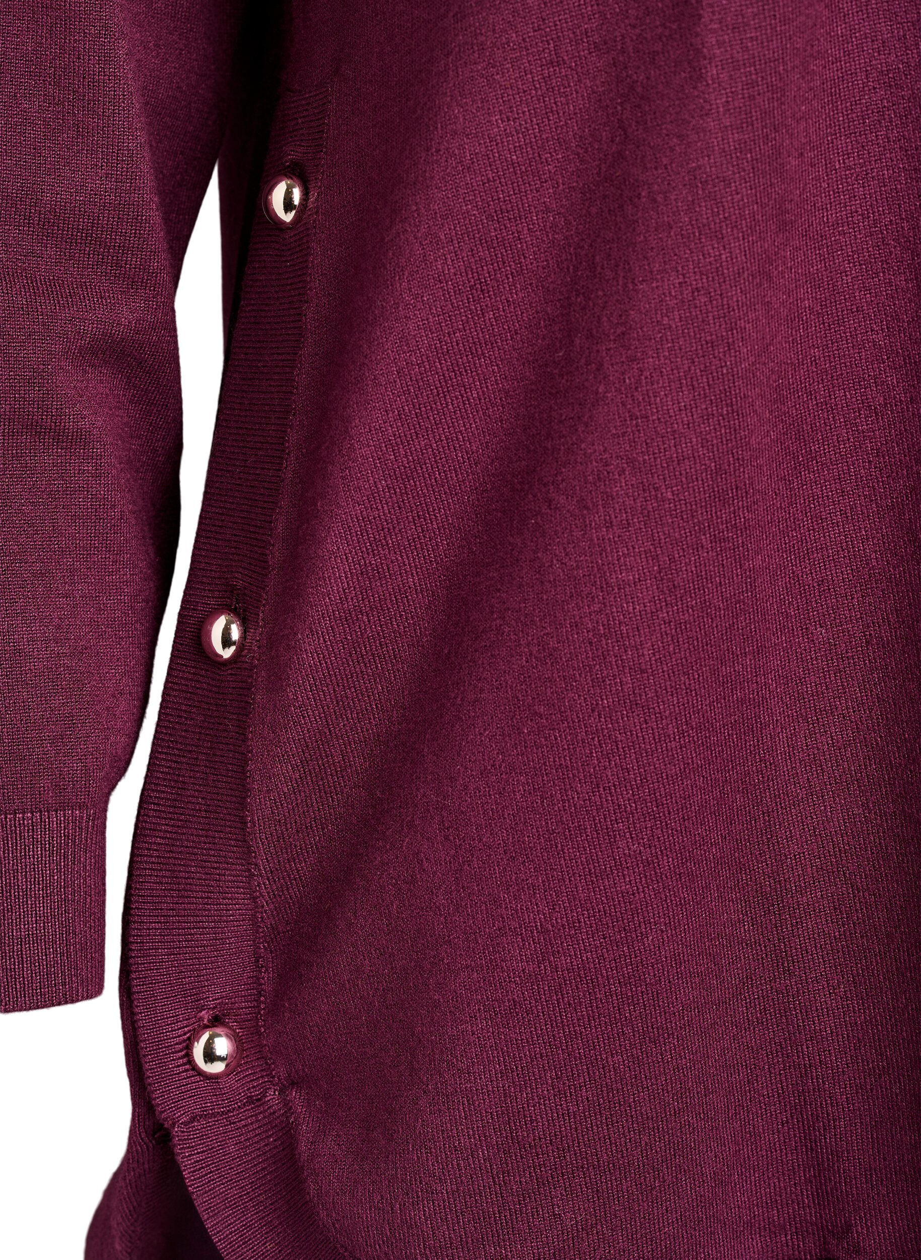 ZizziStrikkebluse med knapper i sidene, R&oslash;d, Packshot image number 3