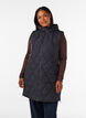 Mellomlang quiltet vest med hette, Svart, Model image number 0