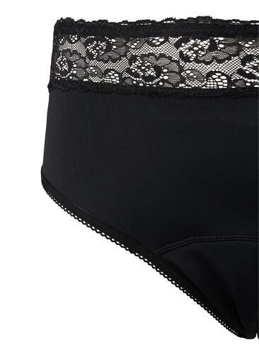 Menstruasjonstruser med blonder, Black, Packshot image number 2