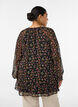 A-linjeformet tunika med blomsterprint, Svart, Model image number 2