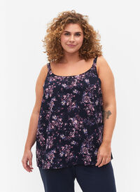 FLASH - Topp med mønster, Navy Rose Flower, Model