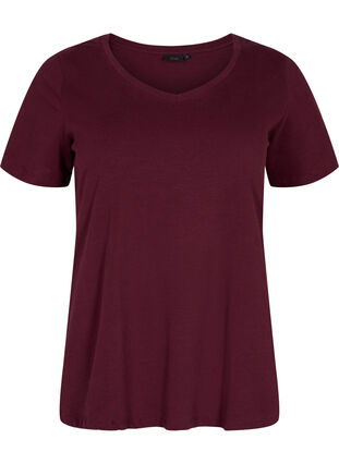 Ensfarget basis T-skjorte i bomull, Winetasting, Packshot image number 0