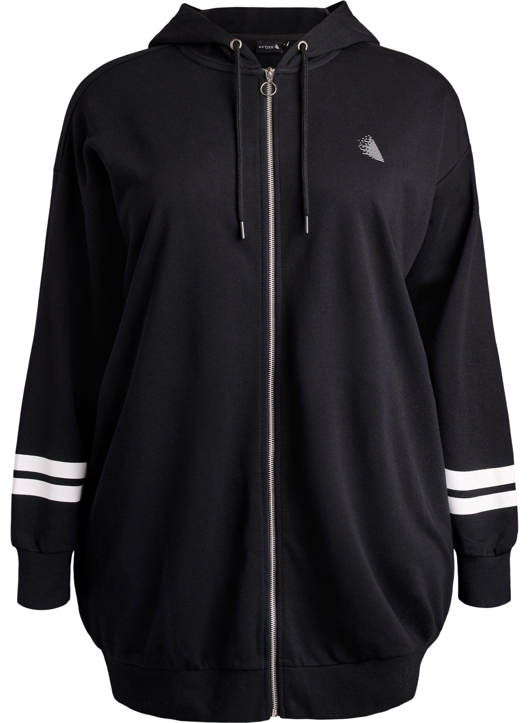 Lang cardigan med trykte detaljer