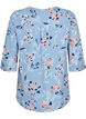 Bluse med print og 3/4 ermer, Outline Flower, Packshot image number 1