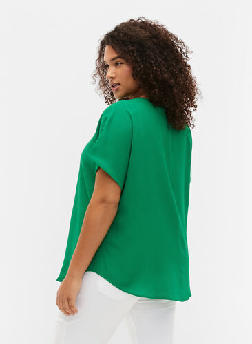 Bluse med korte ermer og rund hals, Jolly Green, Model image number 1