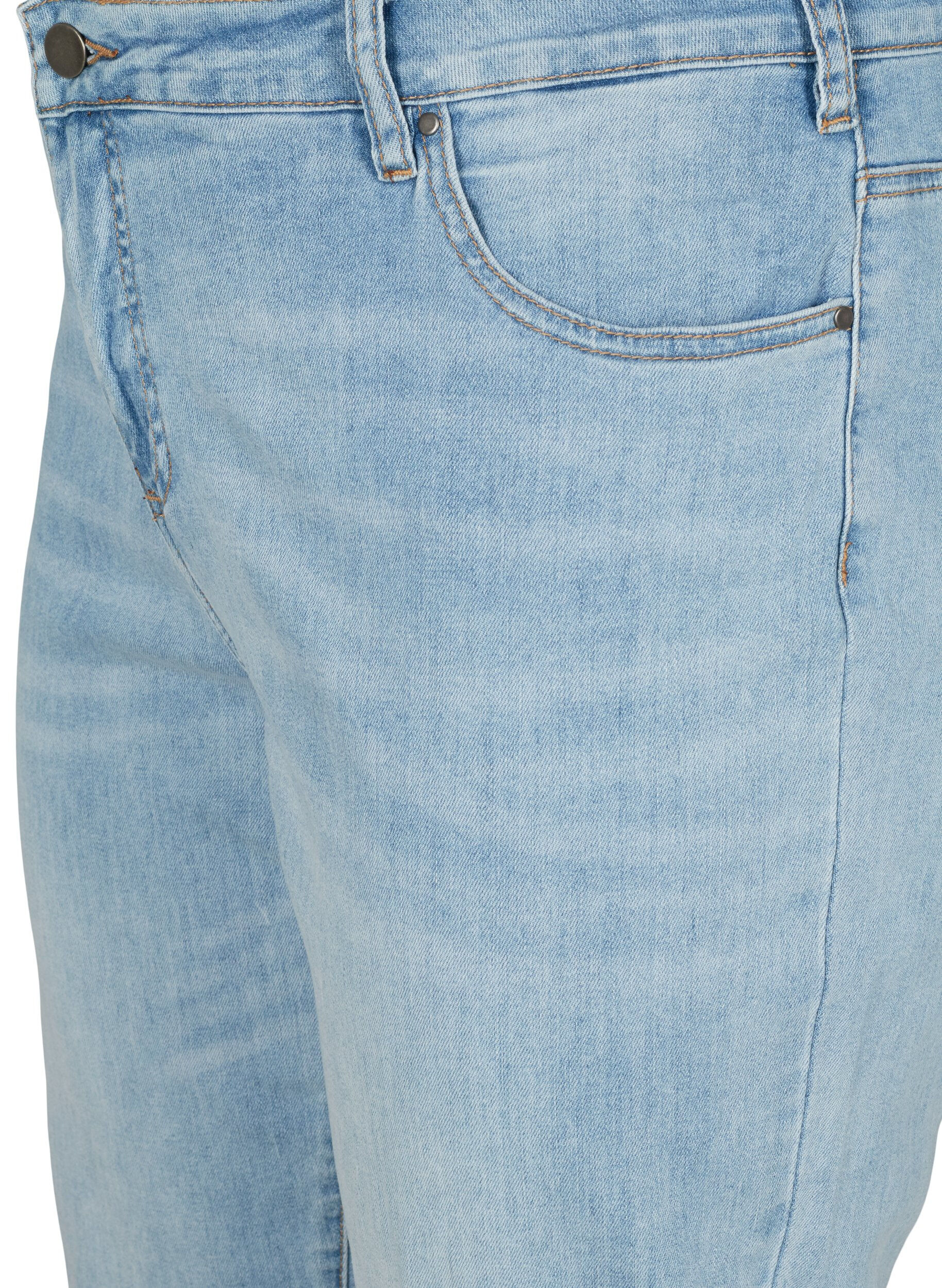 Zizzi7/8 jeans med oppbrettede kanter og h&oslash;y midje, Bl&aring;, Packshot image number 2