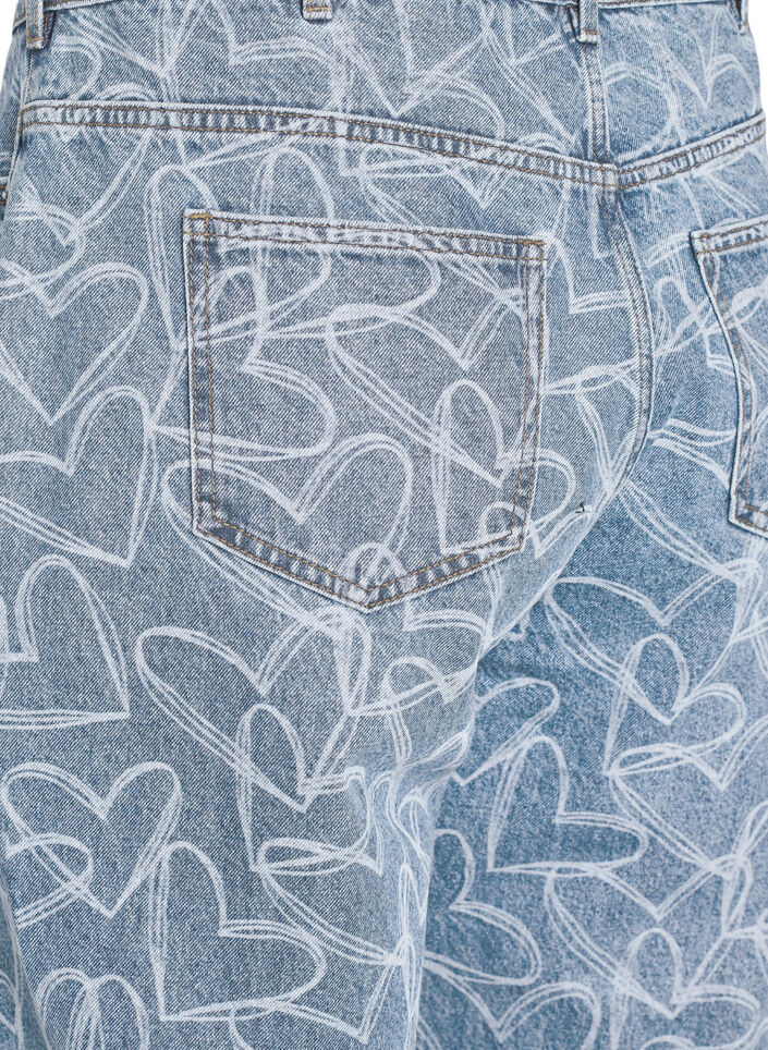 Mille mom-fit jeans med broderi, Bl&aring;, Packshot image number 3