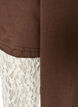 Loose fit T-skjorte med lange blondeermer, Brun, Packshot image number 3